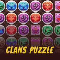 Clans Puzzle Mobile Gaming Game Logo